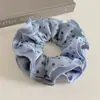 Scrunchie Patchwork de Cetim com Bolinhas Coreano para Mulheres, Borda Franzida Multicamadas, Elástico Grande Elegante para Rabo de Cavalo