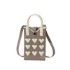 Bolso de Mano Texturizado Verano 2025 Nuevo para Niña Bolso para Teléfono Bolso Cuadrado Pequeño Tejido de Lana Bolso Cruzado