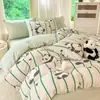 Juego de ropa de cama de algodón estilo Ins de cuatro piezas juego de tres piezas de algodón fresco para dormitorio de estudiante sábana funda de edredón