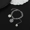 Pulsera con cara sonriente estilo ins de Corea del Sur, diseño de nicho, hip hop, sentido de diseño de personalidad, pulsera para estudiante, joyería de estilo frío