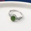 Anillo de Plata de Ley S925 Rama y Hoja Incrustado Ágata Roja del Sur Lapislázuli Jaspe Anillo Retro Viejo en Vivo