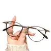 Gafas Ovaladas Pequeñas de Marco Frío Color Té Se Pueden Adaptar con Lentes Graduados, un Esencial Sin Maquillaje, Bloqueo de Luz Azul, Gafas Versátiles Sin Graduación