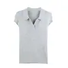 Camiseta Casual Versátil de Manga Corta con Cuello Polo Ajustada, Nueva de Verano 2026 para Transmisión en Vivo y Distribución
