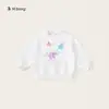 Piezas de 1,5 kgRopa para niños, camisetas para niños, tops de otoño para niñas, tops versátiles de cuello redondo, camisetas básicas de manga larga para niños