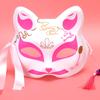 Máscara Hanfu antigua pintada a mano estilo japonés y viento Máscara de zorro de media cara cara de gato mascarada animación accesorios de temblor