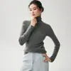 Tejido de cachemira para mujer Cuello alto Tejido de cachemira Pieza única sin costuras Ropa interior de punto Otoño e Invierno Tejido de punto Cálido Interior Cuello alto