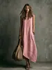 2026 Verano transfronterizo europeo y americano nueva moda chaleco de bolsillo sin mangas patchwork estilo vacacional vestido casual