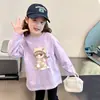 Camiseta de manga larga para niños, nuevo estilo primavera 2026, elegante para bebés niñas, 100% algodón puro, cómoda, versátil, camiseta básica a la moda