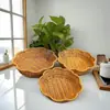 Cesta premium de snacks y frutas, cesta escurridora, frutero tejido de imitación de ratán, estilo de lujo ligero, bandeja de exhibición para sala de estar del hogar, bandeja para dulces