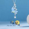 Colar Moon Splash Star River para mulheres de prata esterlina clavícula pingente de nicho design de moda marca de jóias de luxo leve presente de aniversário