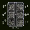 Joias Populares de Coração Cruzado Transfronteiriças Estilo Punk Rebite de Metal Flocos de Cruz Acessórios para Broca de Unha DIY Atacado