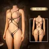 Lencería Sexy con Entrepierna Abierta, Ropa de Dormir Navideña de Malla, Medias, Falda, Coqueteo Sexy para Pareja, Uniforme Transparente, Conjunto de Tentación