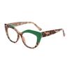Gafas de Moda Ojo de Gato Transfronterizas Modernas de Color Contrastante, Gafas de Moda Personalizadas para Celebridades de Internet con Luz Antiazul Retro, Se Pueden Equipar con Gafas Planas con Graduación