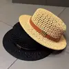 Estilo Old Money Retrô Vazado Topo Plano Chapéu de Sol para Proteção Solar de Verão na Praia para Mulheres Chapéu de Palha