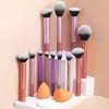 Especial transfronterizo para traje de 8 brochas de maquillaje de mango largo multicolor súper suaves para polvos, rubor, sombras de ojos para principiantes