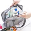 Bolsa de aseo de malla gris para hombre para natación con fugas, bolsa de almacenamiento portátil para cosméticos para mujer, venta directa de fábrica