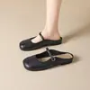 Mules de Punta Cerrada de Moda Populares para Mujer, Nuevo Estilo de Verano 2026, Adecuados para Usar con Faldas, Sandalias Planas de Deslizamiento Estilo Francés