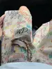 Shorts de Punto Retro Graffiti Americano para Hombre Verano Diseño de Nicho Pantalones de Cinco Puntos Holgados Casuales Pantalones de Playa