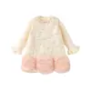 Conjunto de Vestido Cheongsam de Estilo Chino Nuevo, Engrosado, Forrado de Felpa, Estilo Nuevo de Invierno 2025, para Bebés Niñas, Conjunto de Vestido Chaleco de Dos Piezas