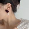 Pendientes de flor natural perla rosa estilo retro francés Chanel pendientes elegantes para socialité pendientes de perla elegantes