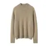 Suéter de Cashmere Gola Alta Meia para Mulheres no Inverno, Solto, Engrossado e Quente, Estilo Coreano Estilo Preguiçoso Versátil Tricô Base