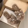 Pantuflas mullidas de cuento de hadas estilo coreano para mujer, nueva colección otoño/invierno 2026, pantuflas de algodón planas de moda y populares