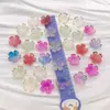 Ins flor de cinco puntas con borde dorado degradado flor de cerezo DIY hecho a mano estilo antiguo pasadores accesorios tocado acetato acrílico