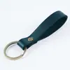 Llavero Casero Hecho a Mano con Cuerda de Piel de Vaca para Hombres y Mujeres, Retro y Sencillo, Llavero de Coche de Cuero Genuino de Alta Gama en Stock