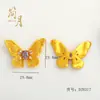 Jianyuesha Joyería de Oro Accesorios DIY Colgante de Mariposa Alta Retención de Color Borla Calada Punto Cepillado Colgante de Lazo de Diamante