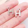 26 Letras Capitales Incrustadas con Diamantes en Inglés, Accesorios de Joyería de Aleación de Zinc K Blanco, Colgantes para Bricolaje, Pendientes, Pulseras, Colgantes