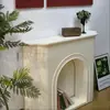 Gabinete Decorativo Blanco Nórdico Estilo Francés Luminous Fireplace Fotografía Sala de Estar Simple Gabinete de Entrada Estilo Celebridad de Internet Ins