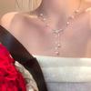 Collar de perlas con diseño romántico de estrellas y borlas de perlas, temperamento de alto nicho, cadena de clavícula 2024, nuevo