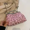 Bolsa de Concha com Lantejoulas Nova Tendência Primavera 2026 Elegante Fashion Simples Corrente Nicho Bolsa de Ombro Transversal com Lantejoulas