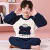 Pijama Infantil Niños 2026 Nuevo Otoño Invierno Felpa de Coral Estilo Delgado Niños Grandes Franela Invierno Niñas Estilo Niñas Conjunto