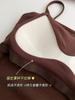 Otoño e Invierno Cálido Terciopelo Cinturón Almohadilla para el Pecho Camisola Chaleco Moda Femenina Ajustado Cuello Cuadrado Interior Base Top sin Mangas