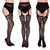Ropa interior sexy con tirantes antideslizantes y cintura alta para mujer, medias de seda unidas con extremos abiertos, malla fina, ropa interior sexy de malla gratis