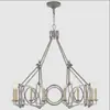 Lámpara de araña para sala de estar y comedor de estilo campestre americano VC, luces para dormitorio, villa, estudio, escalera, lámparas de vela vintage para villa