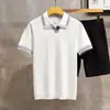 Verano Cómodo Ligero Moda Madura Marca de Ropa Camisa Polo de Punto para Hombre Estilo Retro Vacacional Lapp Camiseta de Manga Corta Camiseta para Hombre