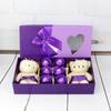 Lindo Creativo Día de la Mujer Día de la Madre Regalo Pareja Doble Oso Flor de Jabón Caja de Regalo Rosa Flor de Jabón Regalo
