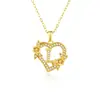 26 Collares con Letras Inglesas para Mujer, Colgante de Flor en Forma de Corazón con Diamantes, Cadena para Clavícula de Diseño Único, Accesorio Versátil de Lujo Ligero