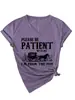 Por favor, tenga paciencia. Amazon Ebay Sitio Independiente Camiseta de Manga Corta con Cuello en V de Moda y Única para Mujer