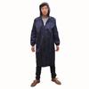 Impermeable de una pieza para adulto de tela Oxford para trabajos al aire libre, Impermeable largo reflectante con cremallera, Cortavientos largo con capucha y tiras reflectantes