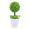Planta Verde Simulada Personalizada en Maceta Árbol Pequeño de Escritorio Adornos de Bola Decoración de Escritorio de Oficina Plantas Verdes Artificiales Flor Falsa Bonsái
