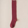 Meias de cor sólida Meias de punho médio e alto para crianças e meias até o joelho Japonês e coreano ins Internet Popular Wear Mori Style Retro Spring and Summer Cotton Socks