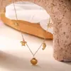 Colar Oceânico de Ouro Galvanizado a Vácuo 18K com Zircônia Aogu, Venda Cruzada Popular, Corrente para Clavícula com Personalidade Única para Mulheres