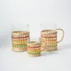 Vaso de Vidro Trançado de Palha Natural Transfronteiriço, Copo de Vidro de Escritório Puramente Trançado à Mão, Conjunto Trançado de Três Cores Atacado