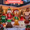 Cabeza de Papá Noel Ojo Funcional Giratorio Inflable Decoración Creativa de Jardín Festivo Adornos Transfronterizos