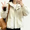 Jaqueta trench coat feminina nova estilo coreano, casaco curto feminino com capuz moda outono 2026, peça superior versátil casual