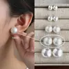 Novos Brincos de Pérola estilo Hepburn, Luxo Leve, High-End, Elegantes, Adequados para o Trabalho, Brincos Simples e Versáteis Atacado