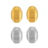 Moda Europea y Americana Pendientes Ovalados Simples a Rayas Acero Titanio Chapado en Oro de 18K Elegantes Retro Pendientes Calientes para Mujer